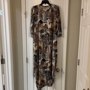 Animal Print Long Sleeve Dress